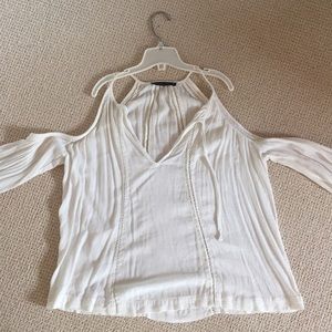 A&F White Cold Shoulder Top (Spaghetti Strap)